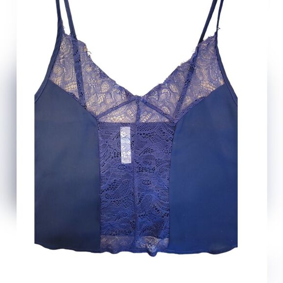 Wolf & Whistle Asos Navy Lace Trim Camisole  Tank 4 - Picture 4 of 10